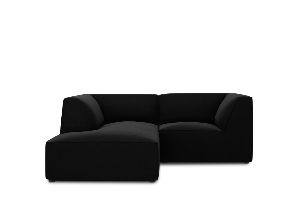 Cosmopolitan Design Ecksofa Siena 3-Sitzer Samt Salvador Schwarz Links