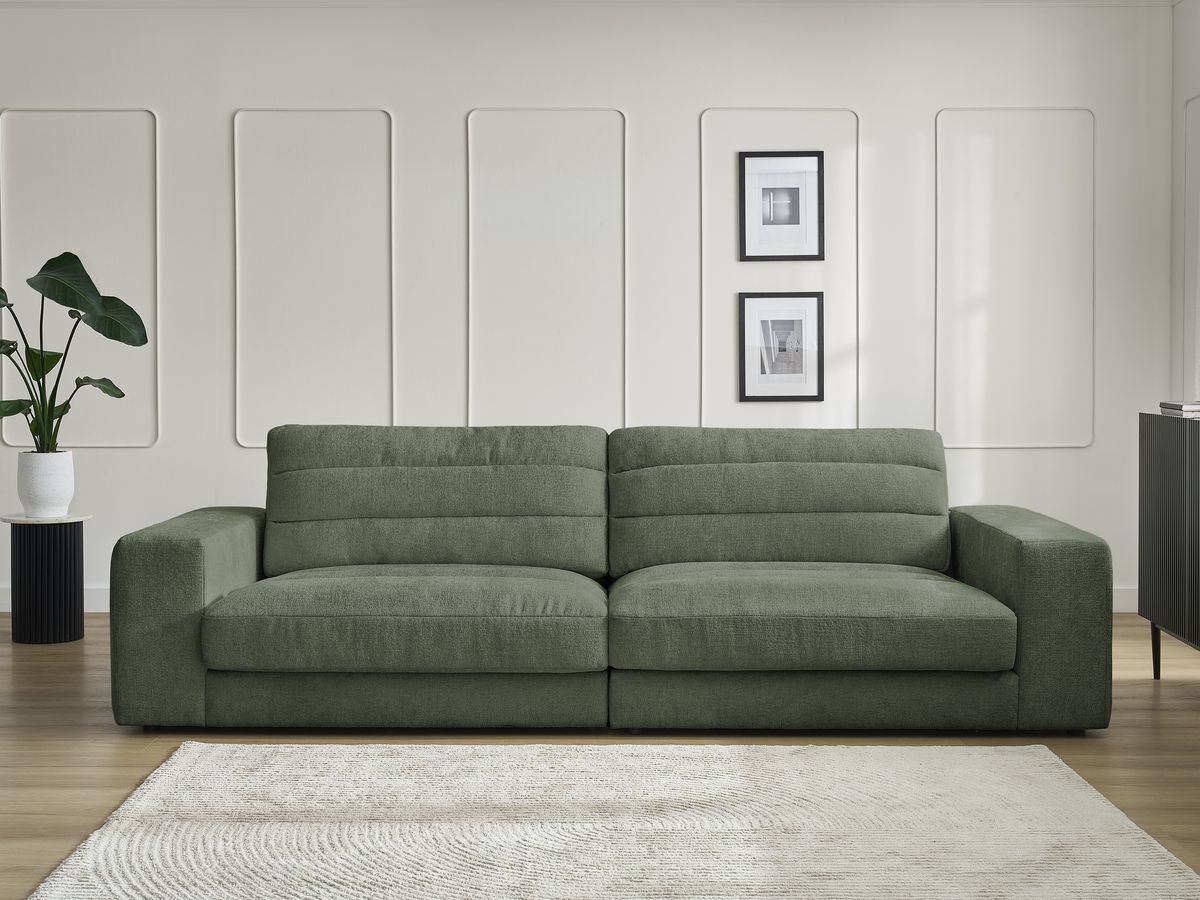 Bobochic Sierra Sofa 3-Sitzer Strukturstoff Dunkelgrün