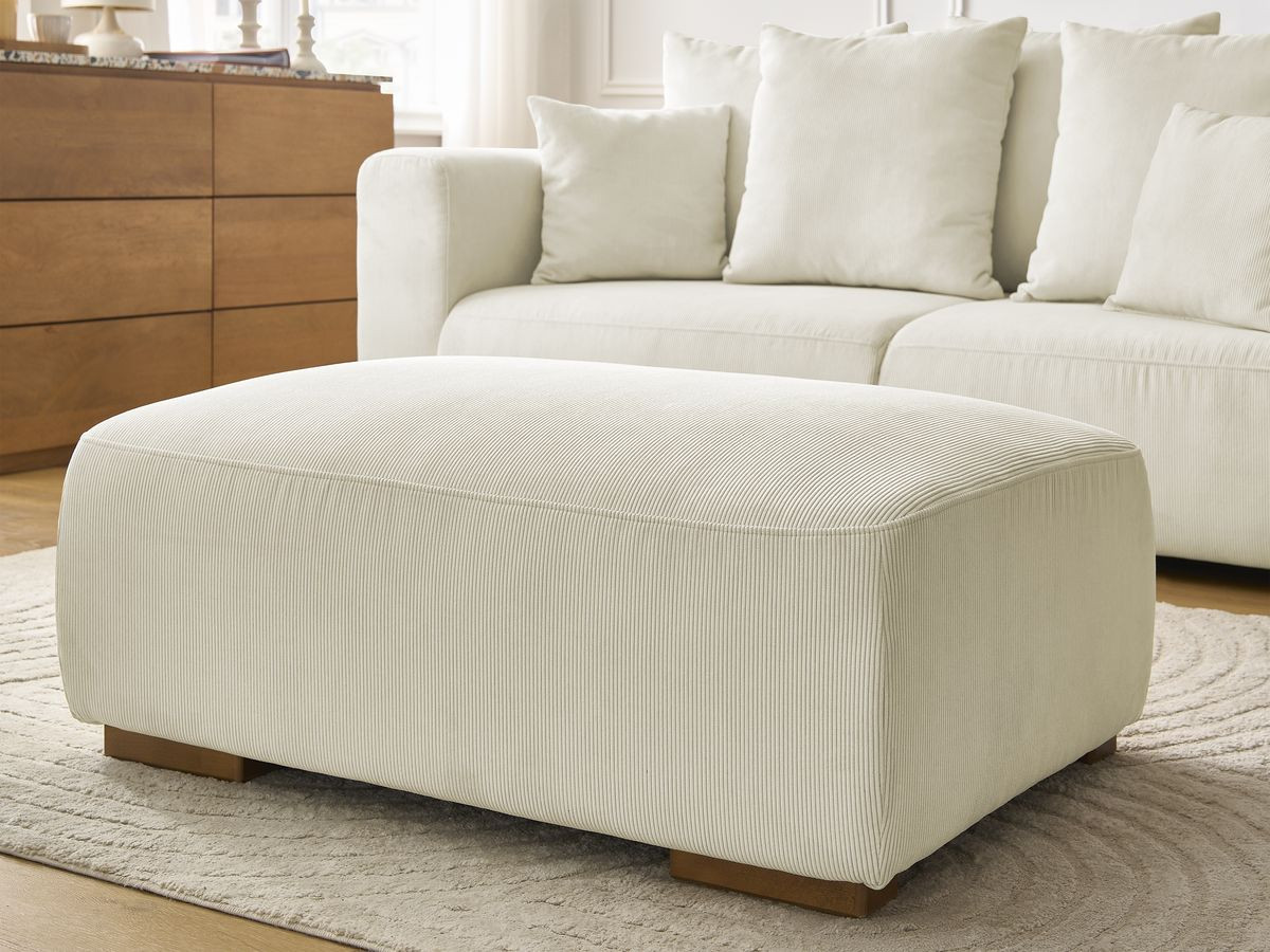Bobochic Sidonie Sofa 3-Sitzer mit Pouf Cordsamt Beige