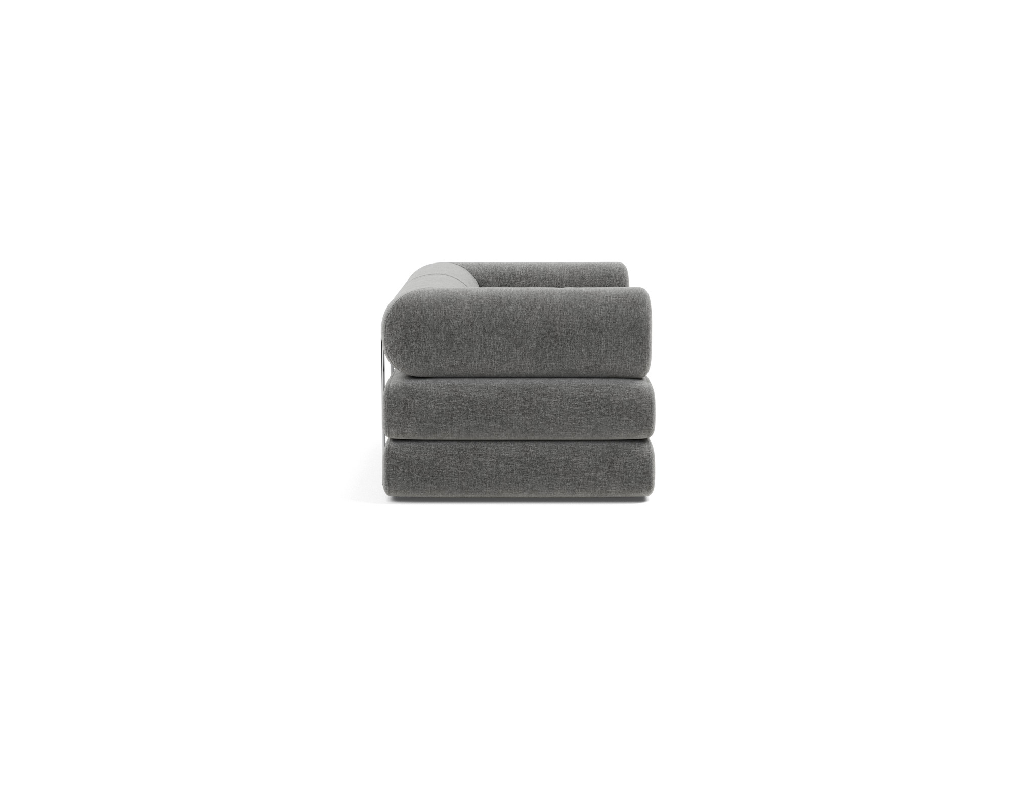Tagesbett Circlus mit L-förmigen Armlehnen Strukturierter Stoff Twist 563-Charcoal