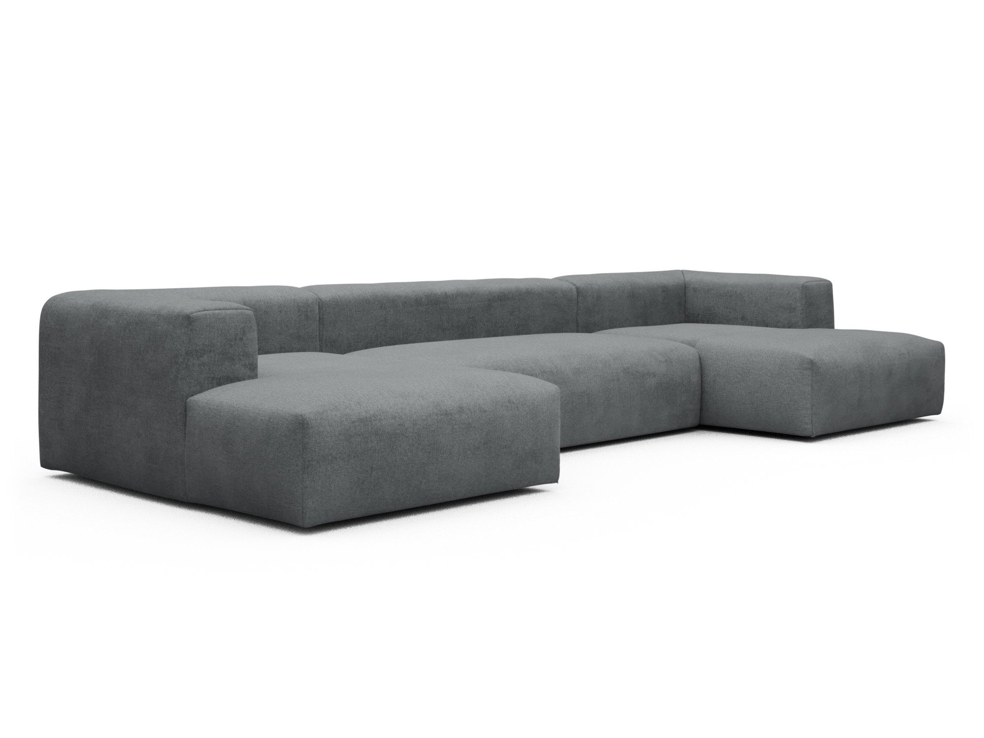 Skandi Home Wohnlandschaft Fred mit 2-Sitzer und Chaiselongue beidseitig Casone-Gravel-Grey moebelfaktor