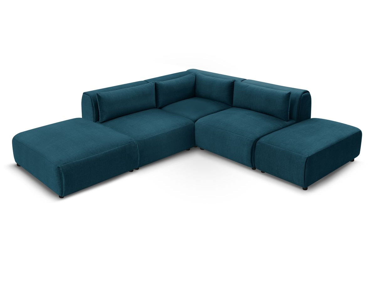 Bobochic Jeanne Ecksofa 271 × 300 cm Samt Dunkelblau