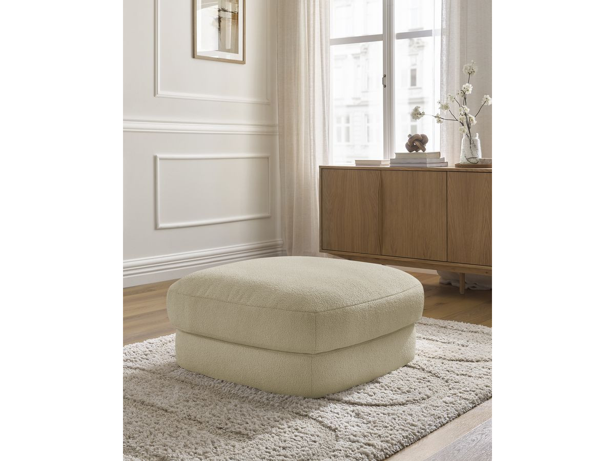 Bobochic Leonore Pouf Bouclé-Stoff Beige