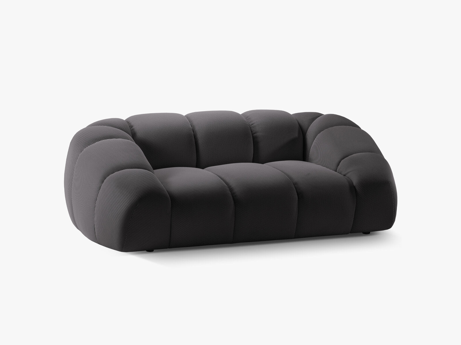 Micadoni Sofa Diana 2-Sitzer 3D-Stoff Espresso