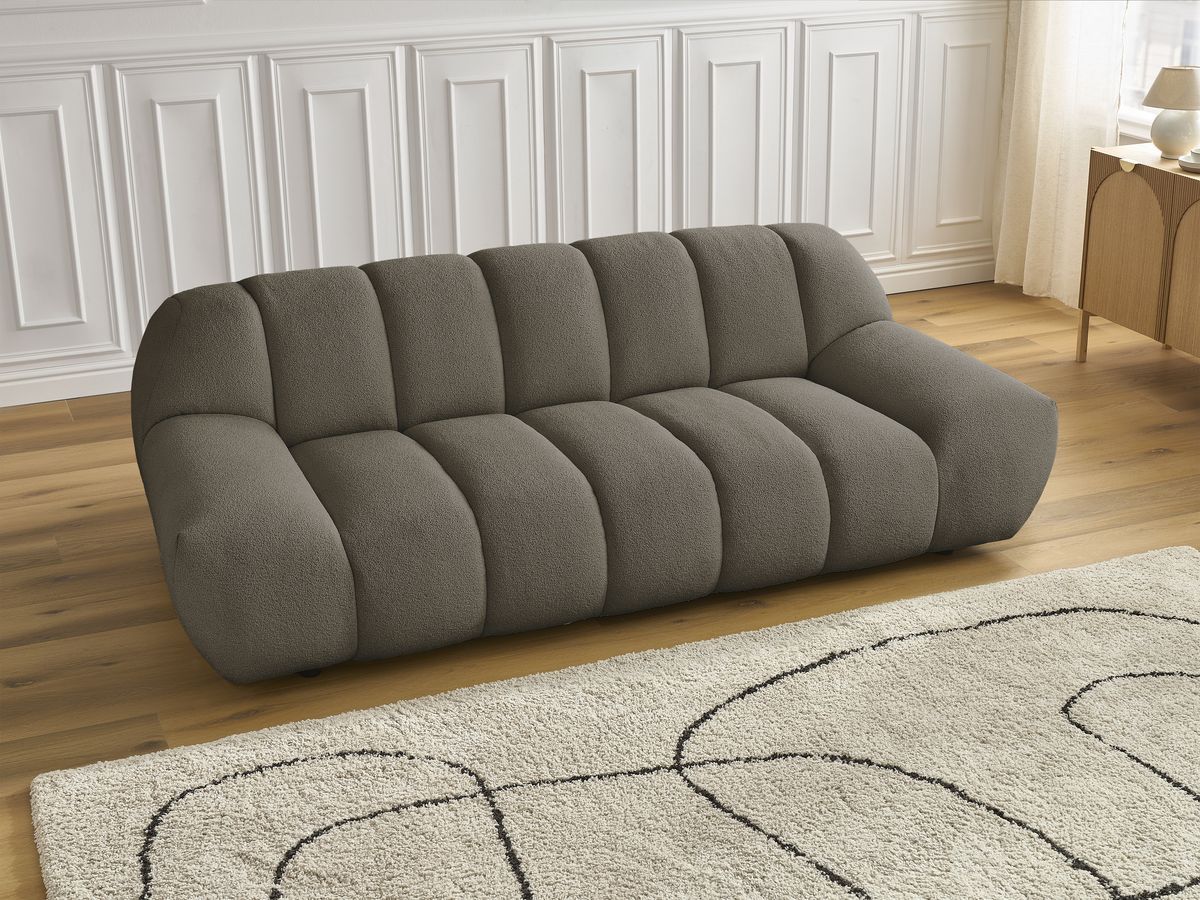 Bobochic Hayden Sofa 2-Sitzer Bouclé-Stoff Braun