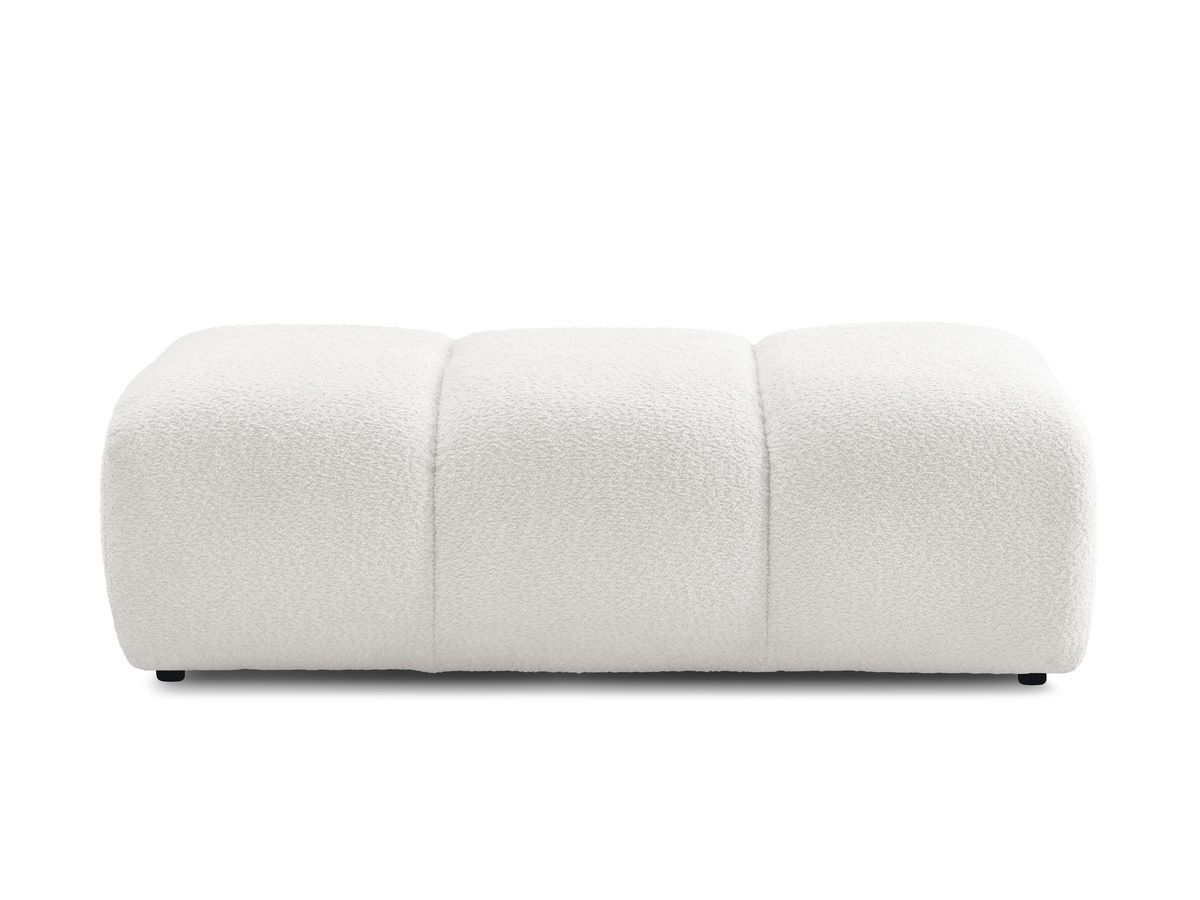Bobochic Pamira Pouf Bouclé-Stoff Weiß