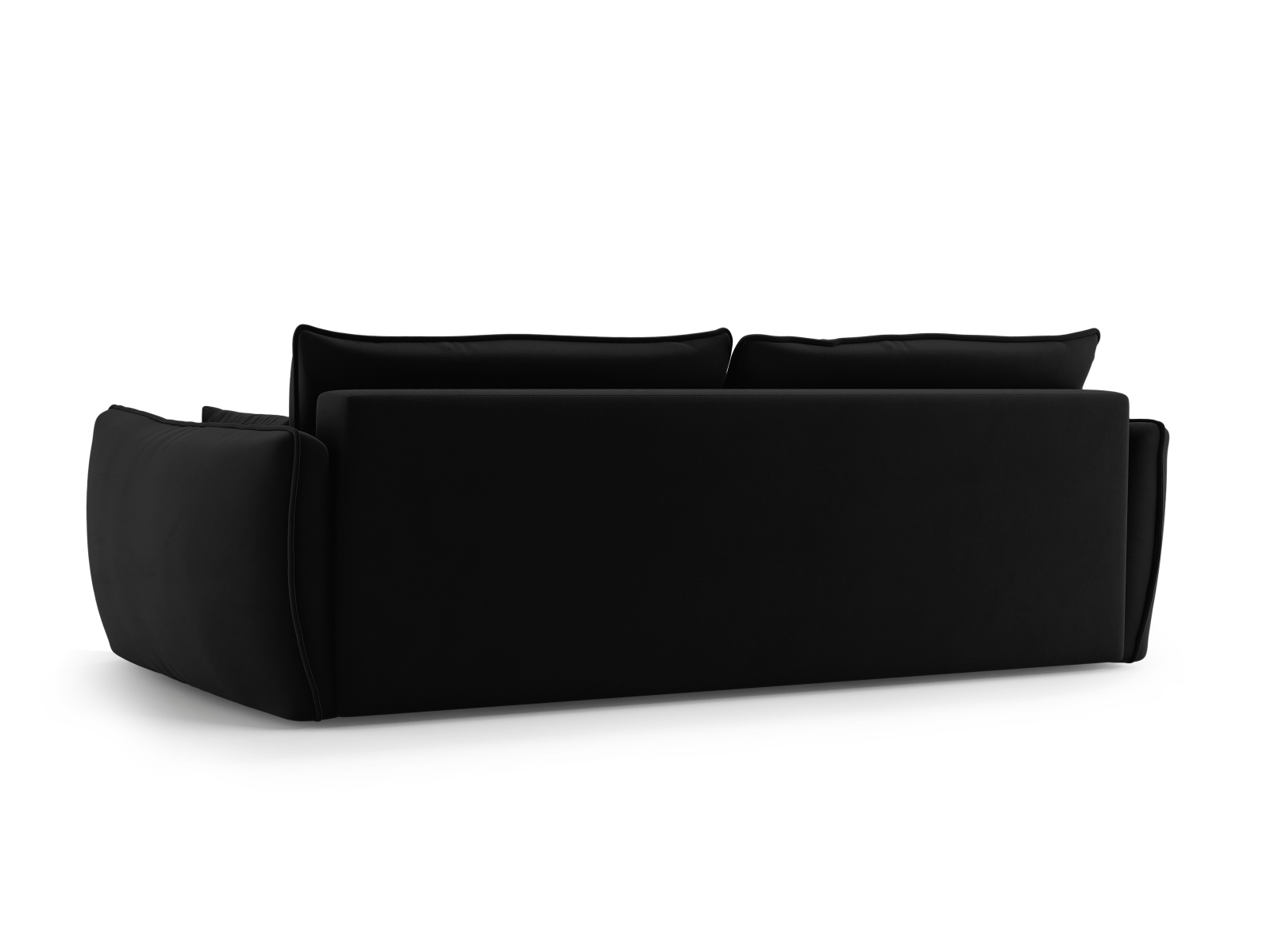 Cosmopolitan Design Schlafsofa Matera 3-Sitzer mit Bettkasten Samt Salvador Schwarz