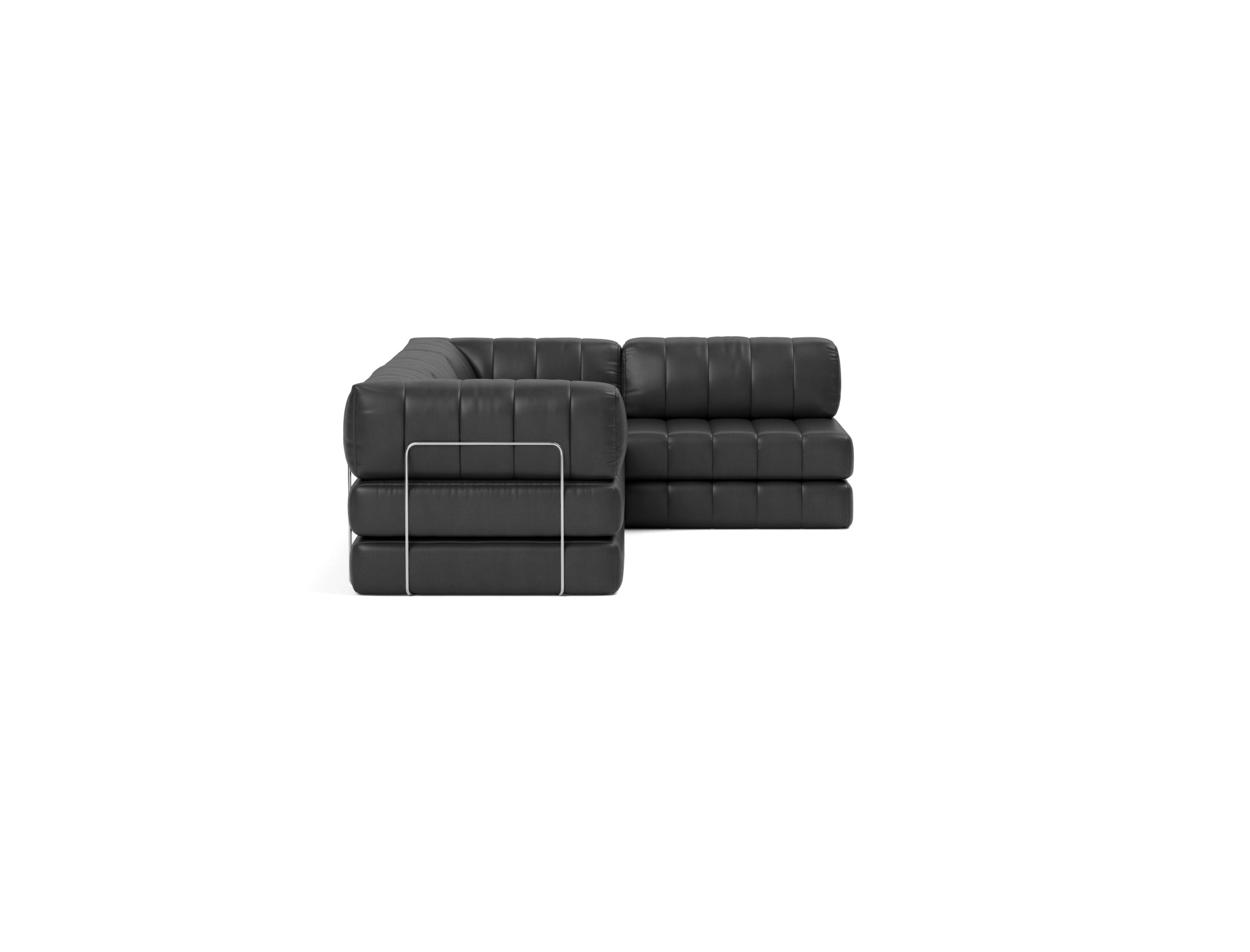 Eck-Schlafsofa CozyPad L-Form mit Armlehne Lederoptik Faunal 550-Black