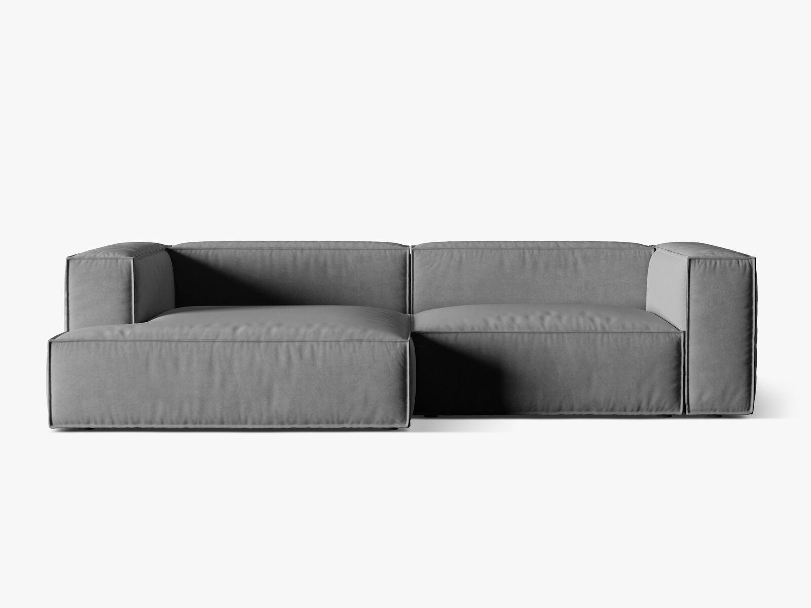 Micadoni Ecksofa Nuria 4-Sitzer Links Samt Grau