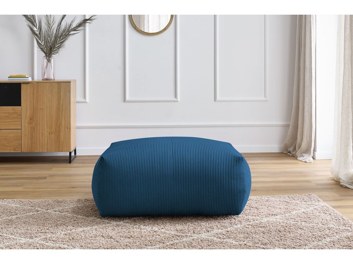 Bobochic Voltaire Pouf 106 × 90 cm Cordsamt Dunkelblau