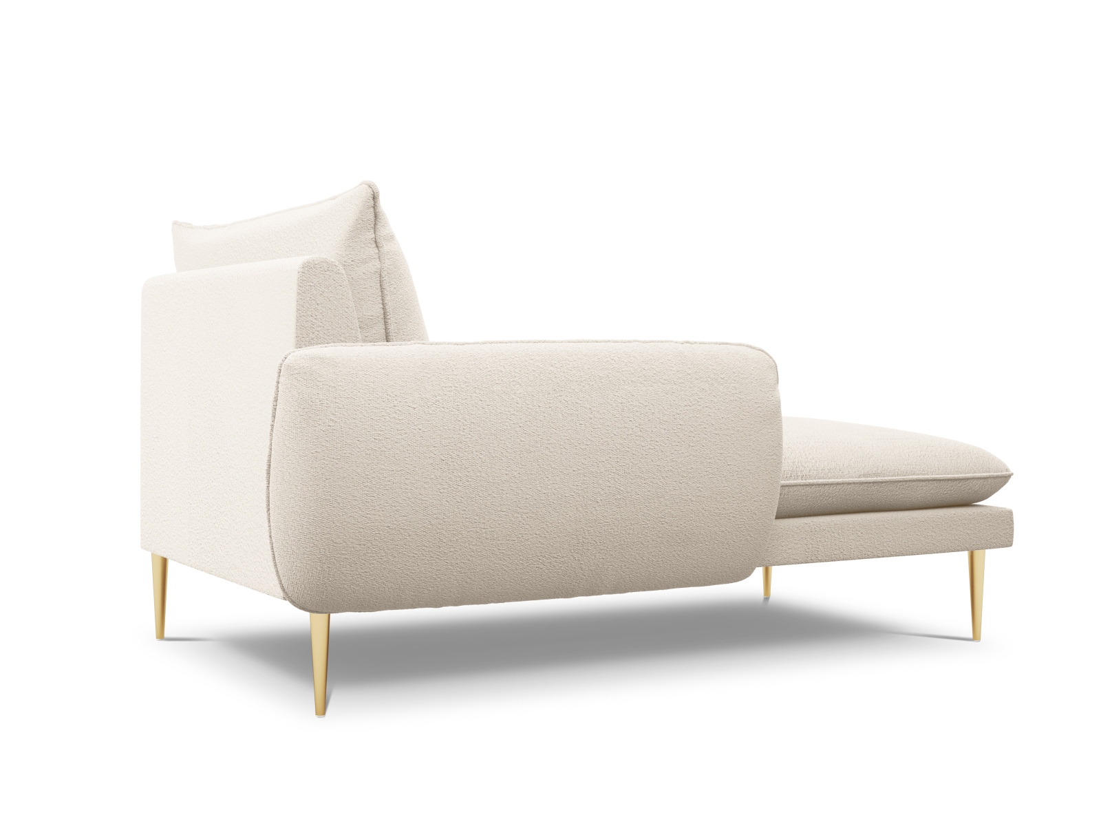 Cosmopolitan Design Chaiselongue Vienna Boucle Ascot Beige Links Beine Gold