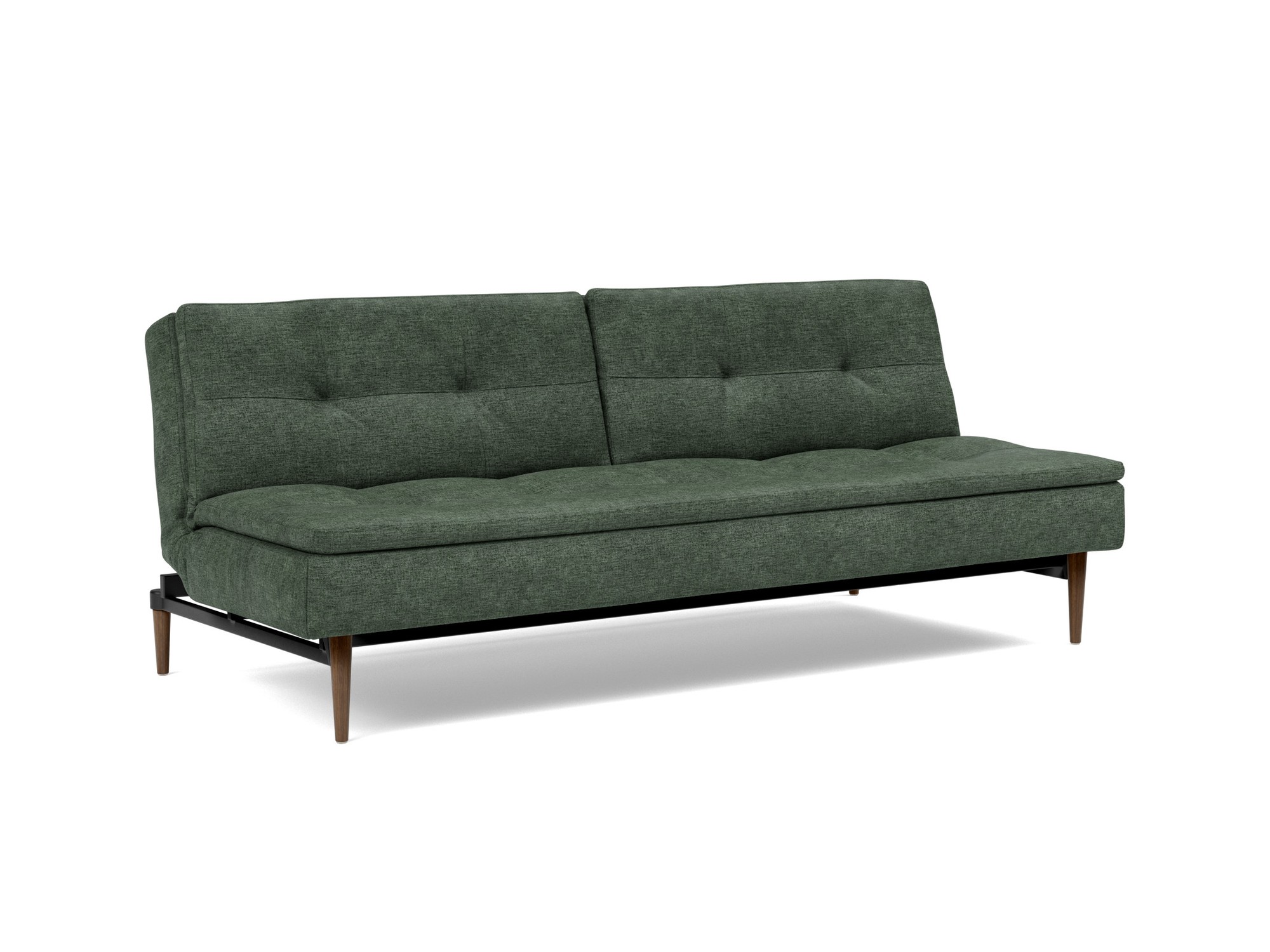 Schlafsofa Dublexo Flachgewebe Avella 281-Pine-Green Beine Styletto Eiche dunkel