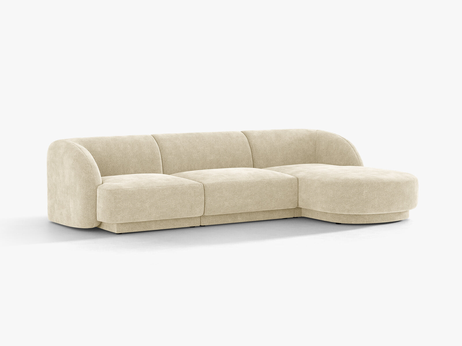 Micadoni Ecksofa Miley 4-Sitzer Rechts Chenille Haga Helles Beige
