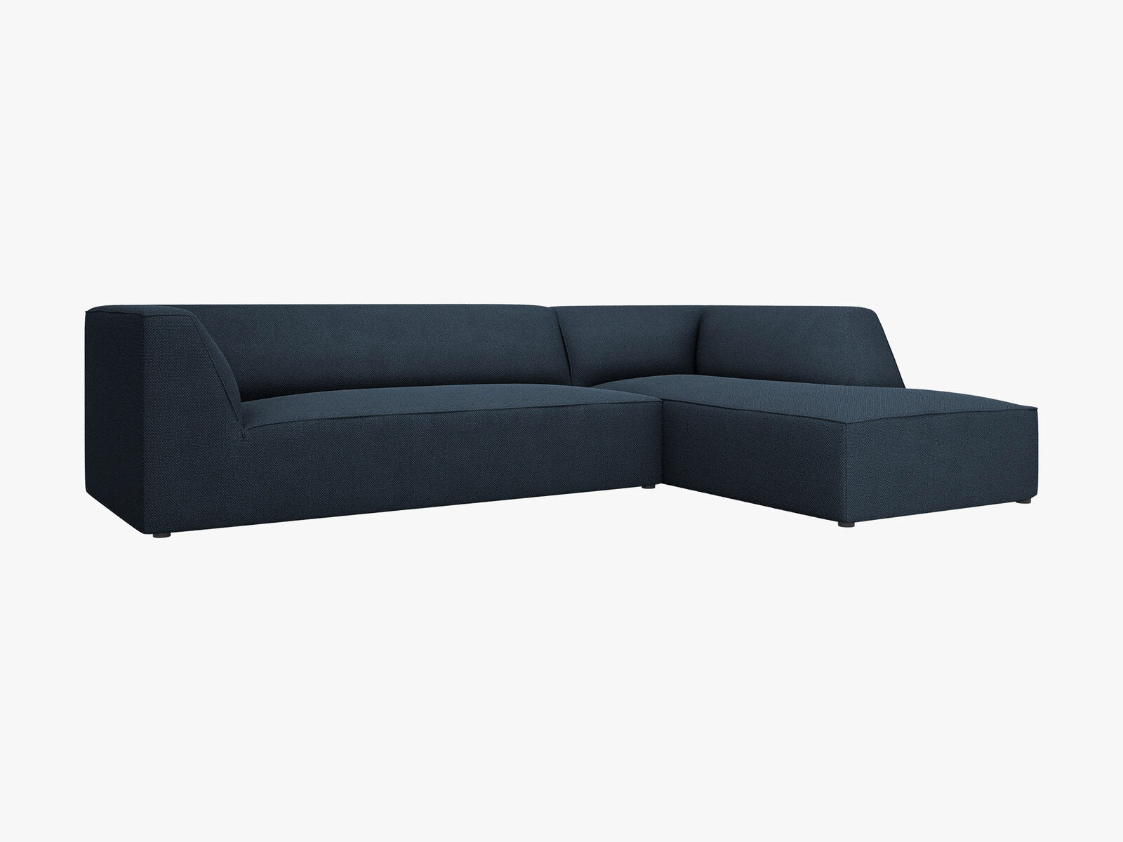 Micadoni 4-Sitzer Modular Sofa Ruby Rechts Strukturierter Stoff Ottawa Marineblau