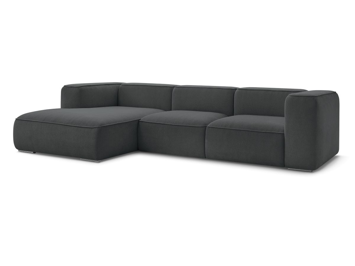 Bobochic Zephyr Ecksofa 349 × 165 cm Strukturstoff Dunkelgrau Ecke links