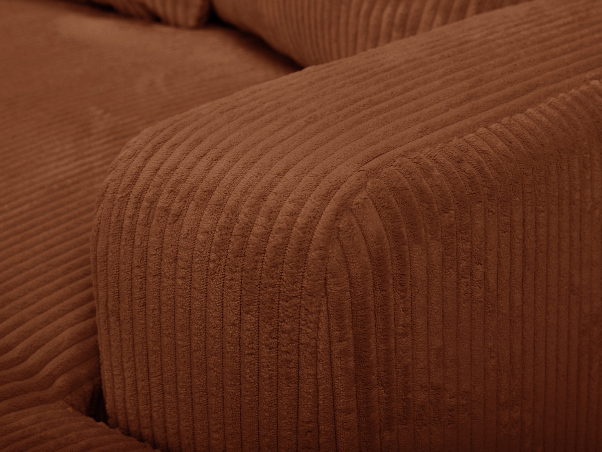 Bobochic Campi Ecksofa mit Schlaffunktion und Bettkasten Cordsamt Orange Ecke links