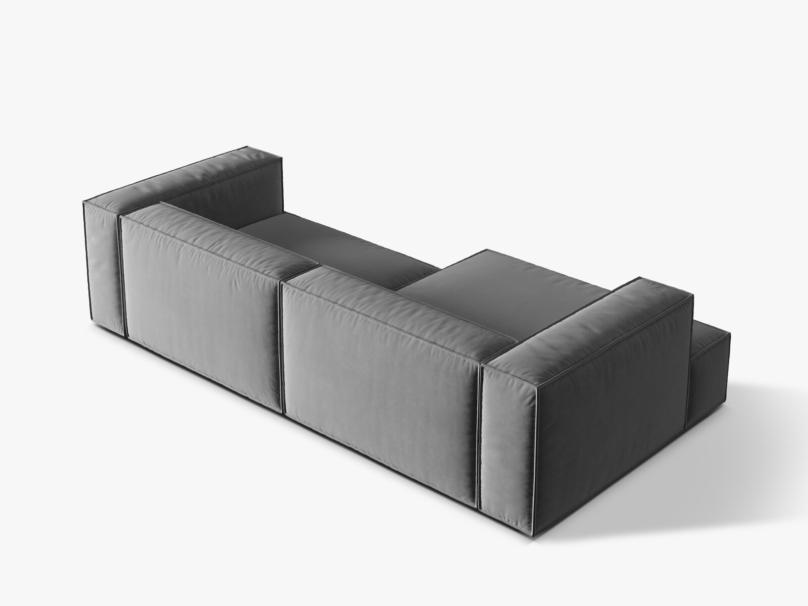 Micadoni Ecksofa Nuria 4-Sitzer Links Samt Grau