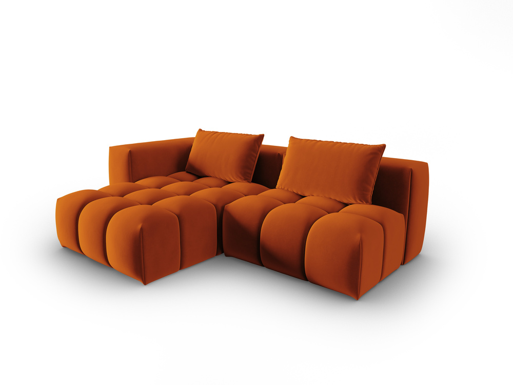 Cosmopolitan Design Ecksofa Verona 3-Sitzer offen Samt Casino Terrakotta Links