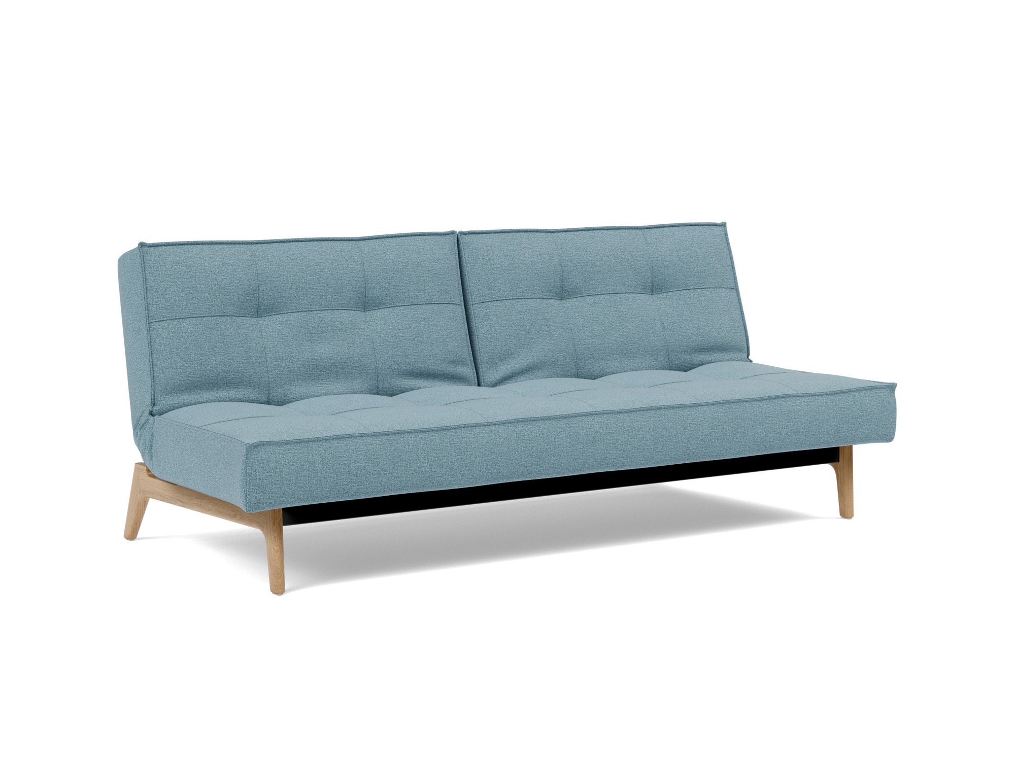 Schlafsofa Splitback Flachgewebe Mixed Dance 525-Light-Blue Beine Eiche