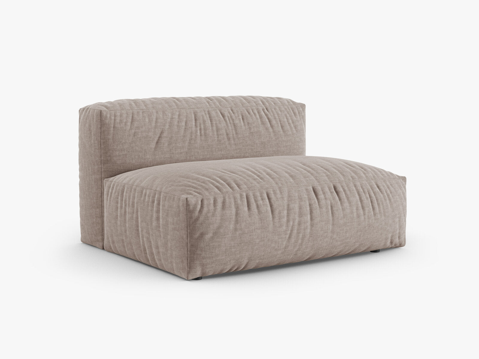 Micadoni Eckmodul mit Armlehne Martina 1-Sitzer Groß 90cm Sitztiefe Rechts Strukturierter Stoff Boston Dunkelbeige