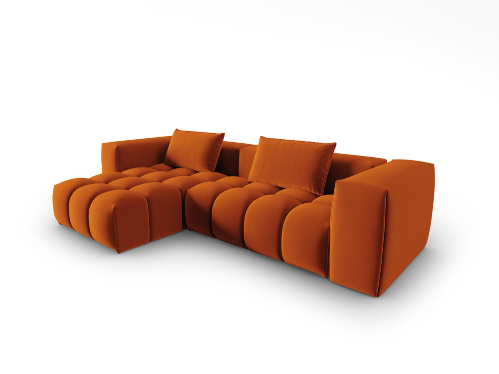 Cosmopolitan Design Ecksofa Verona 3-Sitzer Samt Casino Terrakotta Links