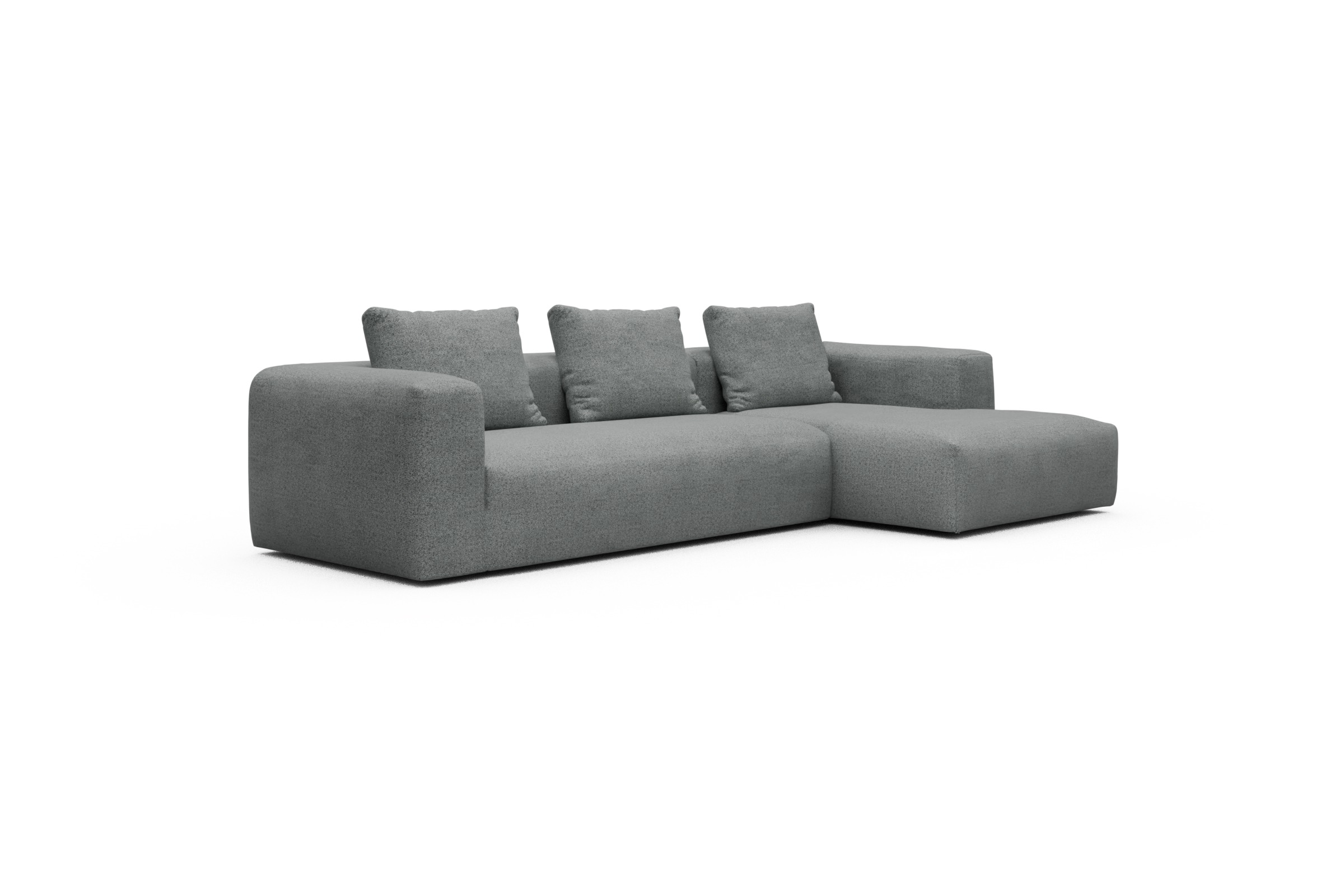 Ecksofa Fred Chaiselongue rechts mit 2,5-Sitzer Aivi-Gravet-Grey