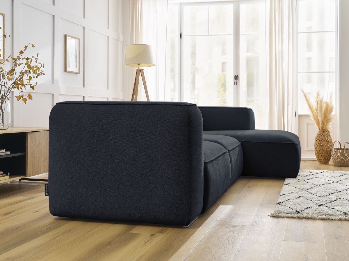 Bobochic Zephyr Ecksofa 349 × 165 cm Strukturstoff Dunkelblau Ecke rechts