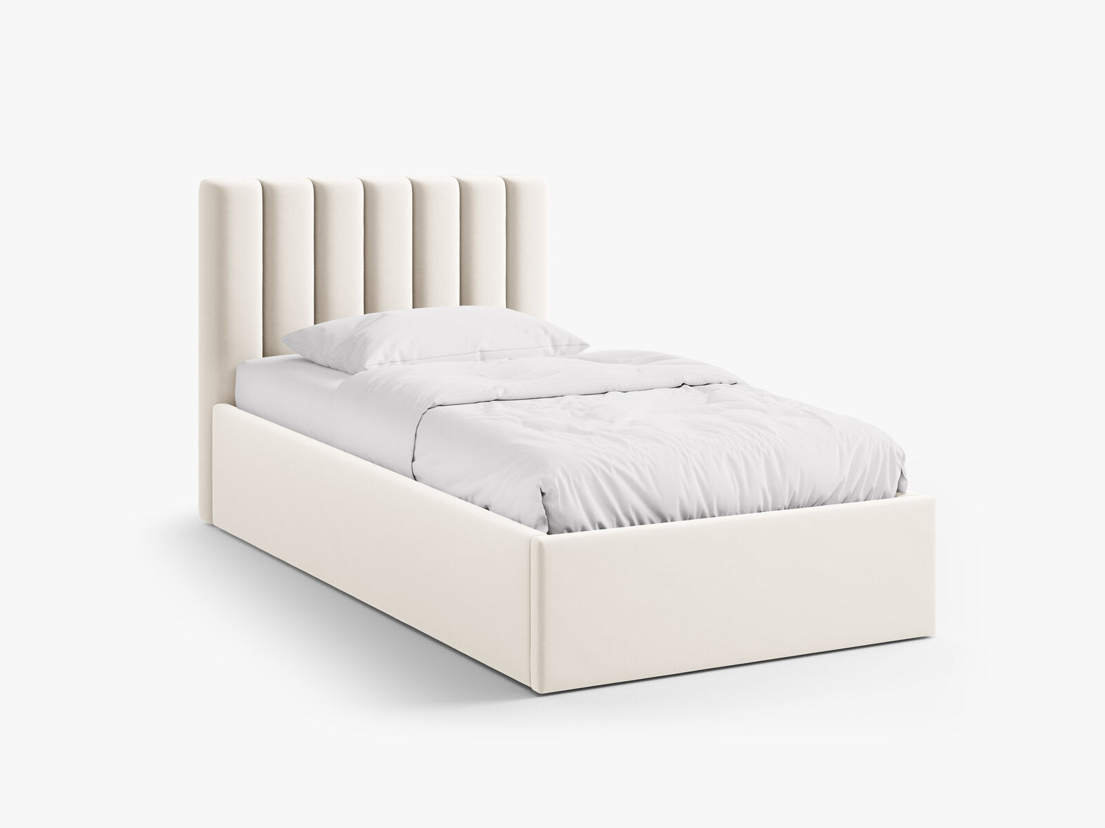 Micadoni Polsterbett Allison Samt Bluvel Helles Beige