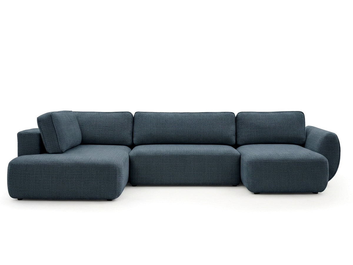 Bobochic Denise Wohnlandschaft Strukturstoff Dunkelblau Ecke rechts