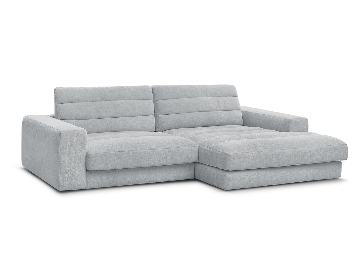 Bobochic Sierra Ecksofa Strukturstoff Hellgrau Ecke rechts