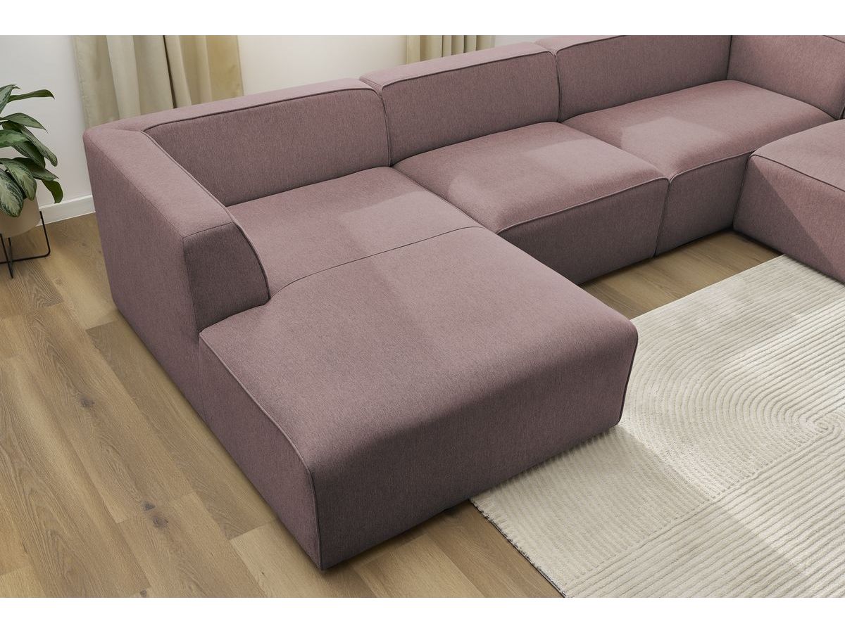 Bobochic Megeve Wohnlandschaft Melange-Stoff Rosa Ecke links