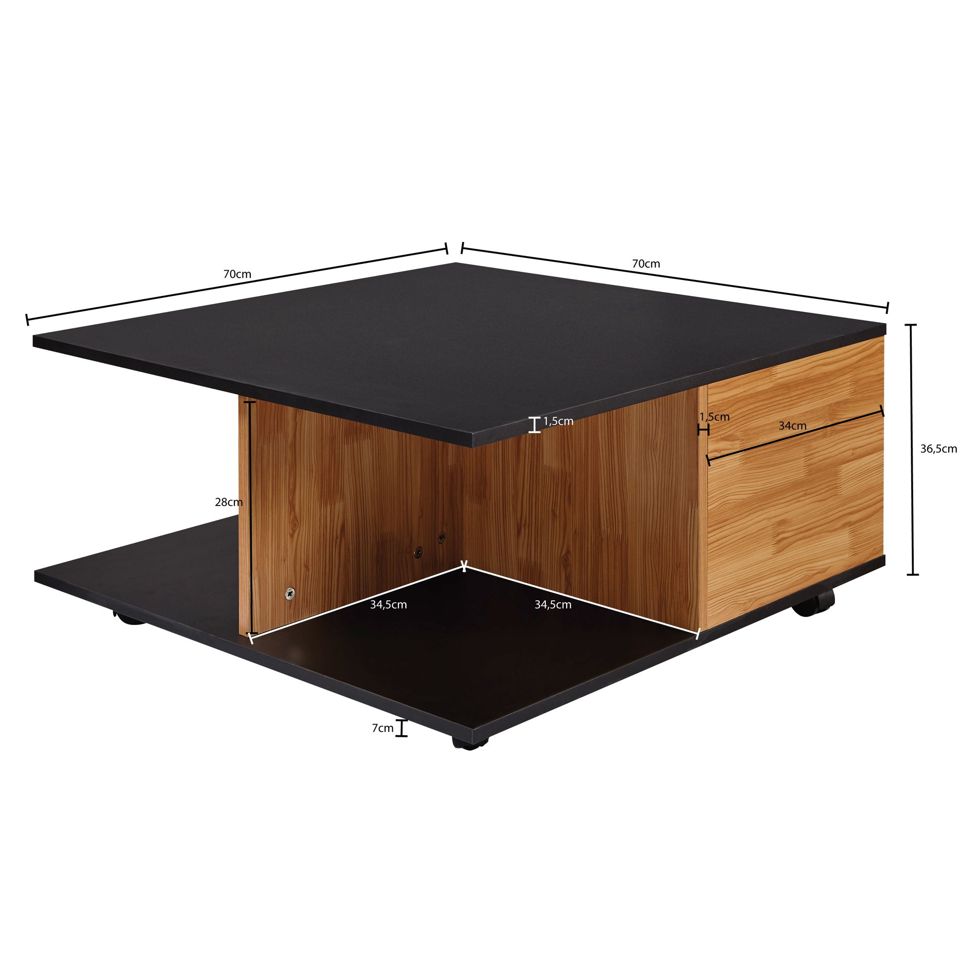Couchtisch Stenstrup Braun 70 × 70 × 36,5 cm