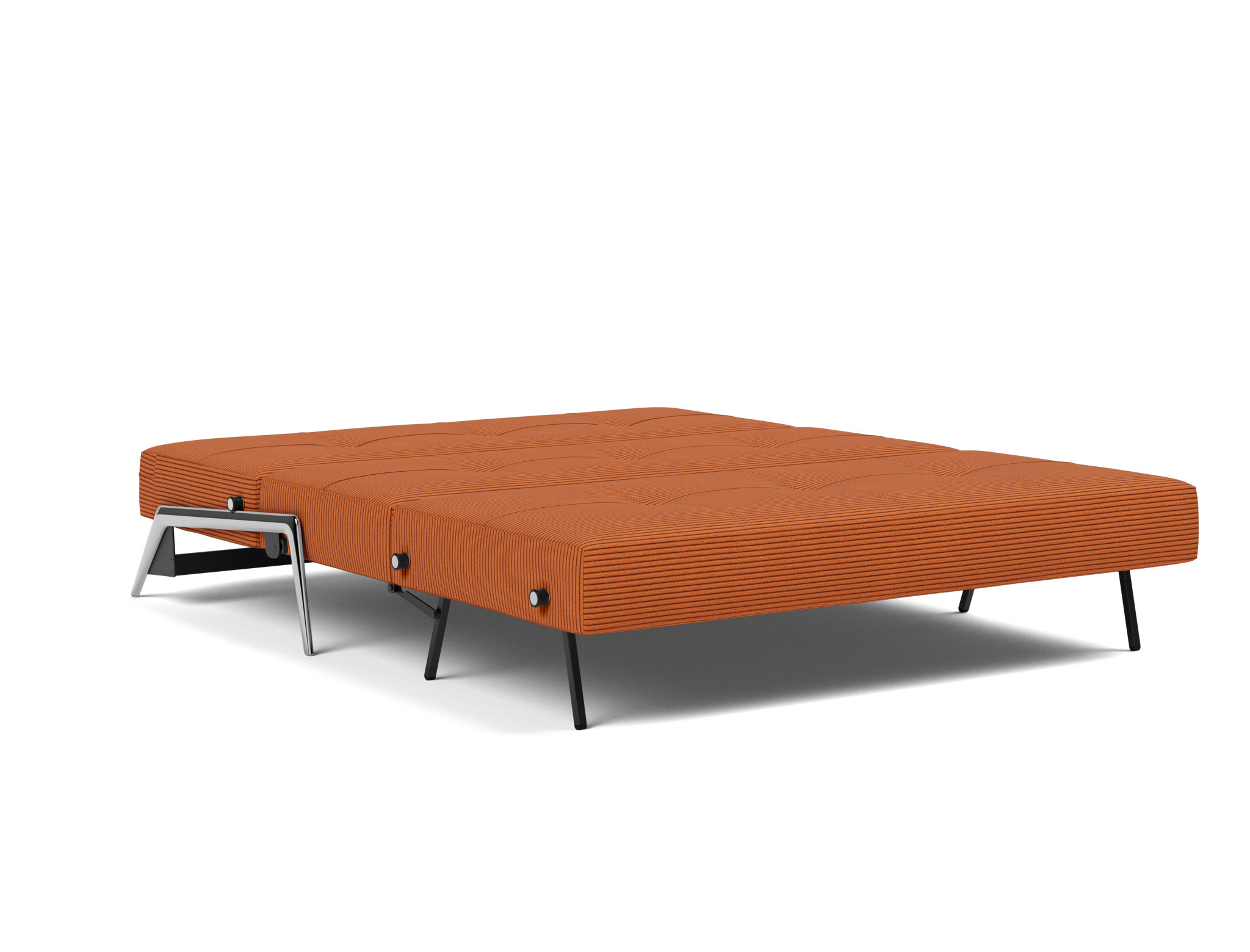 Schlafsofa Cubed 160 Kord Corduroy 595-Burnt-Orange Beine Aluminium