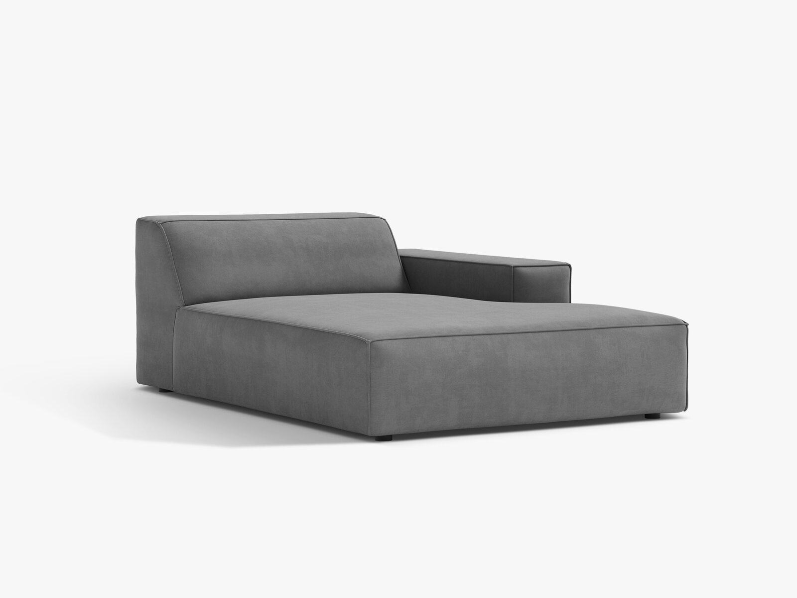 Micadoni Jodie Chaiselongue Rechts Samt Venus Hellgrau