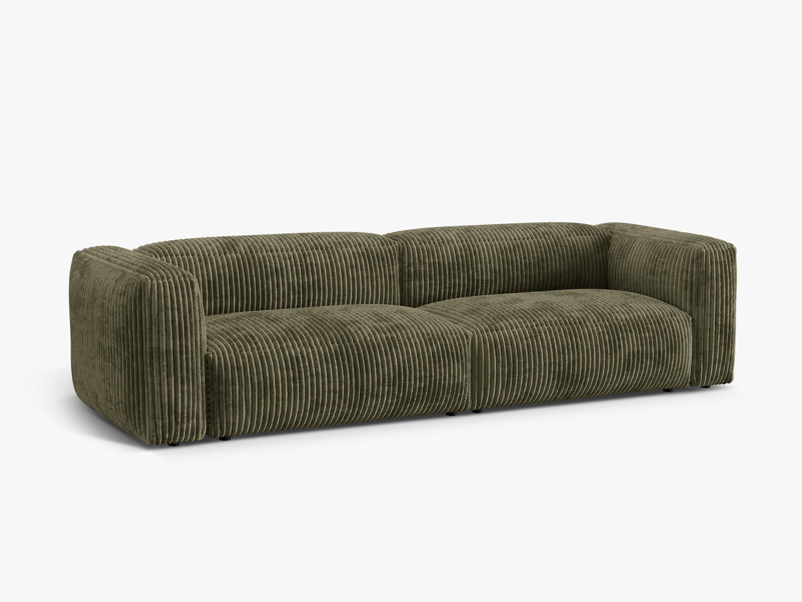 Micadoni Sofa Martina 4-Sitzer Kord Tilia Moßgrün