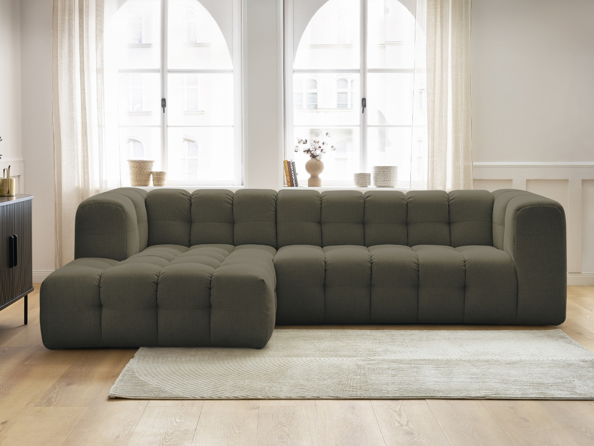 Bobochic Cloud Ecksofa 288 × 184 cm Stoff Grün Ecke links