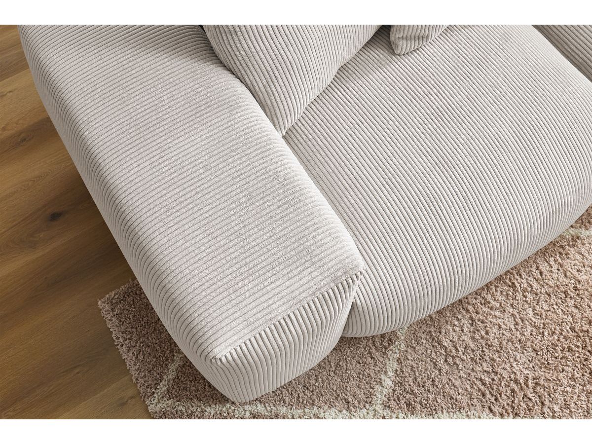 Bobochic Voltaire Sofa 3-Sitzer 248 × 100 cm Cordsamt Beige