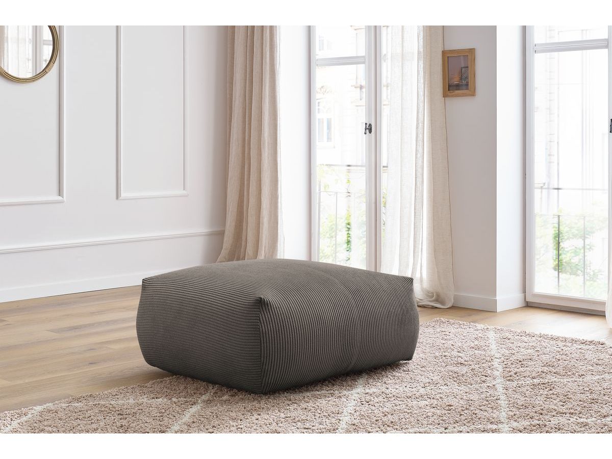 Bobochic Voltaire Pouf 106 × 90 cm Cordsamt Taupe