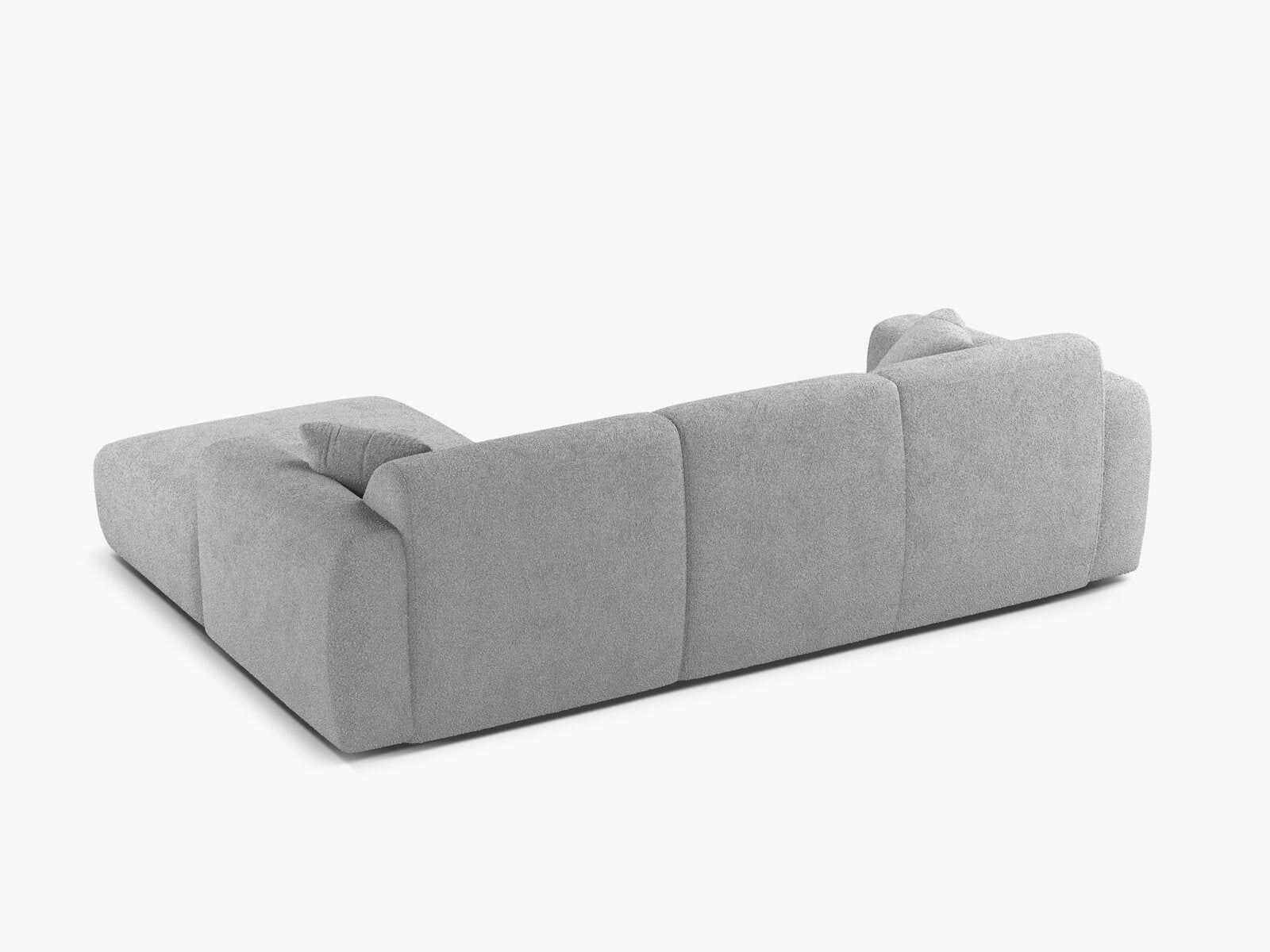 Micadoni Ecksofa Molino 4-Sitzer Rechts Boucle Baloo Hellgrau
