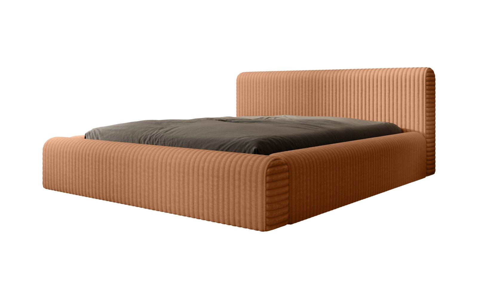 Polsterbett Miloa Softcord mit Fellstruktur 160x200 mit Metallrahmen Vito 44
