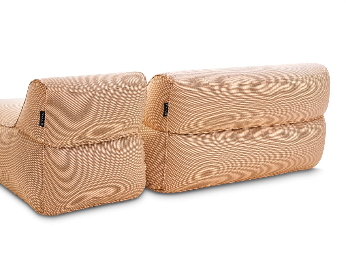 Bobochic Riviera Gartensofa 5-Sitzer mit Pouf Melange-Stoff Orange