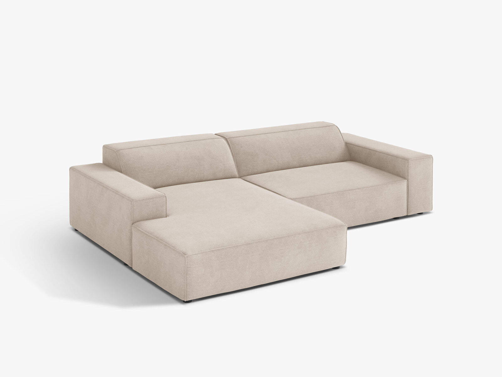 Micadoni Ecksofa Jodie 3-Sitzer Strukturierter Stoff Liberty Beige Links