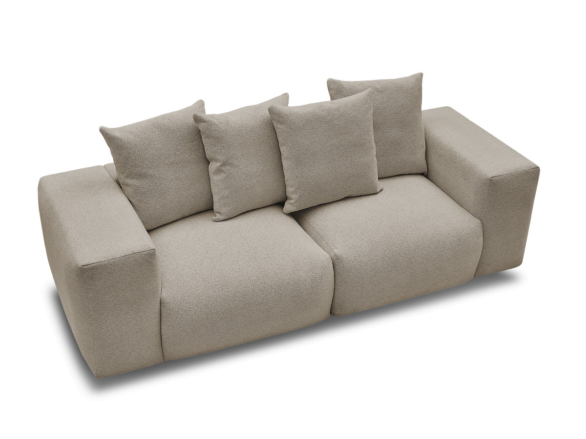 Bobochic Voltaire Sofa 3-Sitzer 248 × 100 cm Melange-Stoff Taupe