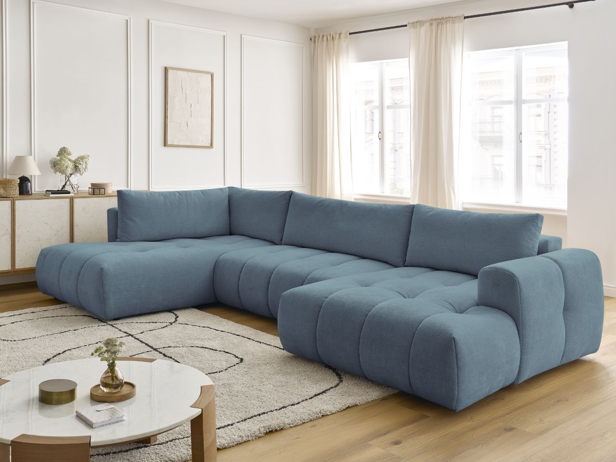 Bobochic Fuji Wohnlandschaft Stoff Hellblau Ecke rechts