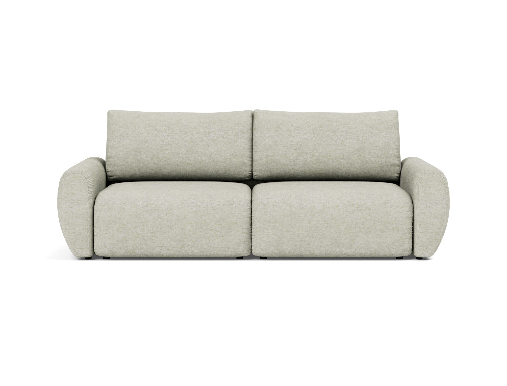 Schlafsofa Norum mit Curve-Armlehnen Flachgewebe Avella 280-Sand