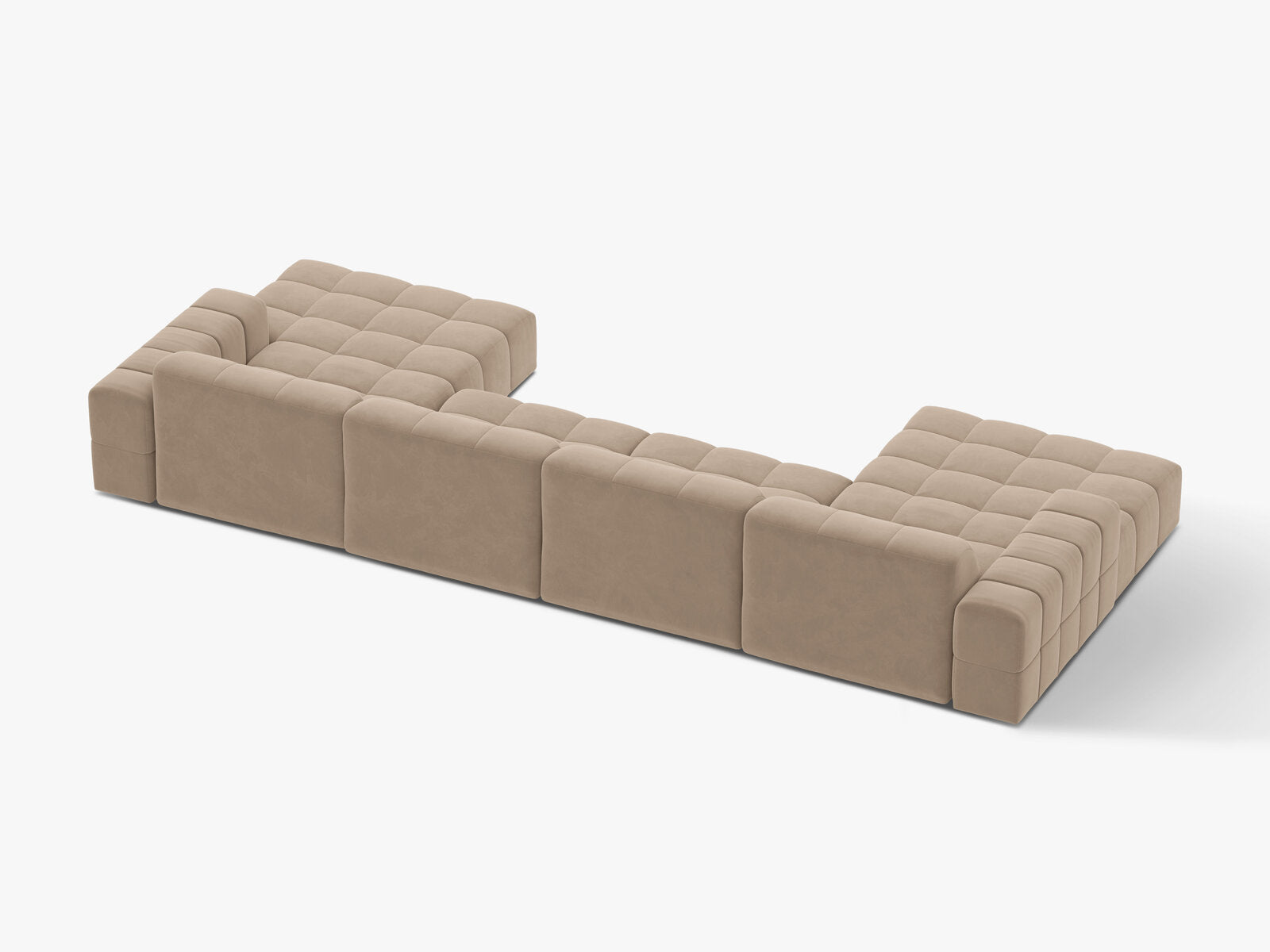 Micadoni Panorama Sofa Jennifer 6-Sitzer Samt Venus Beige