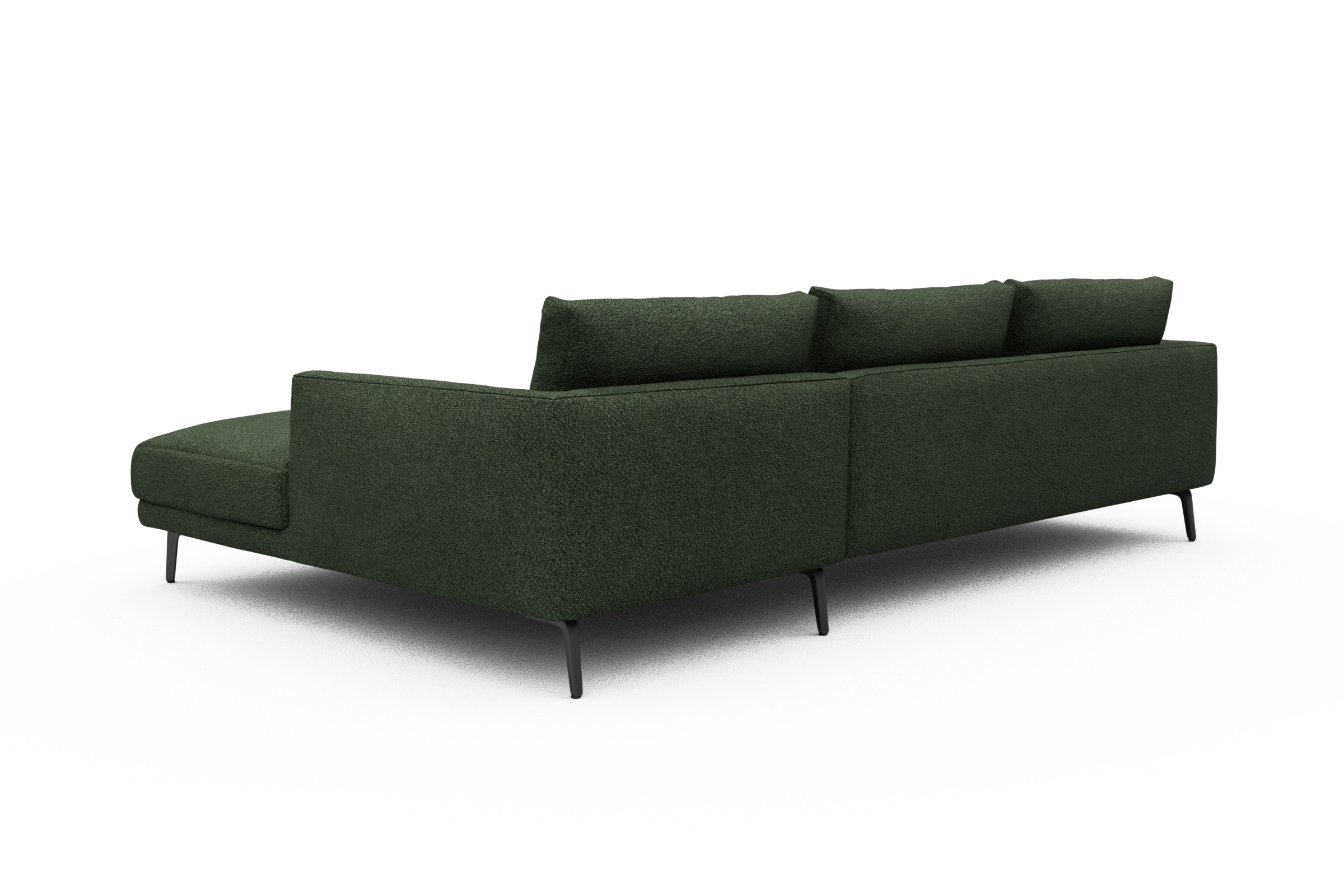 Ecksofa Karl Chaiselongue rechts mit 2,5-Sitzer Vanora-Deep-Green