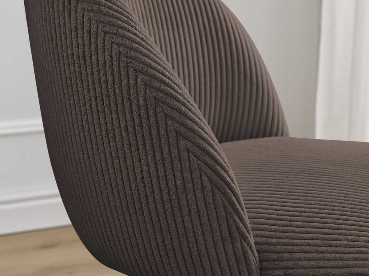Bobochic Lalie Esszimmerstuhl 4er-Set mit Sternfuß Cordsamt Braun