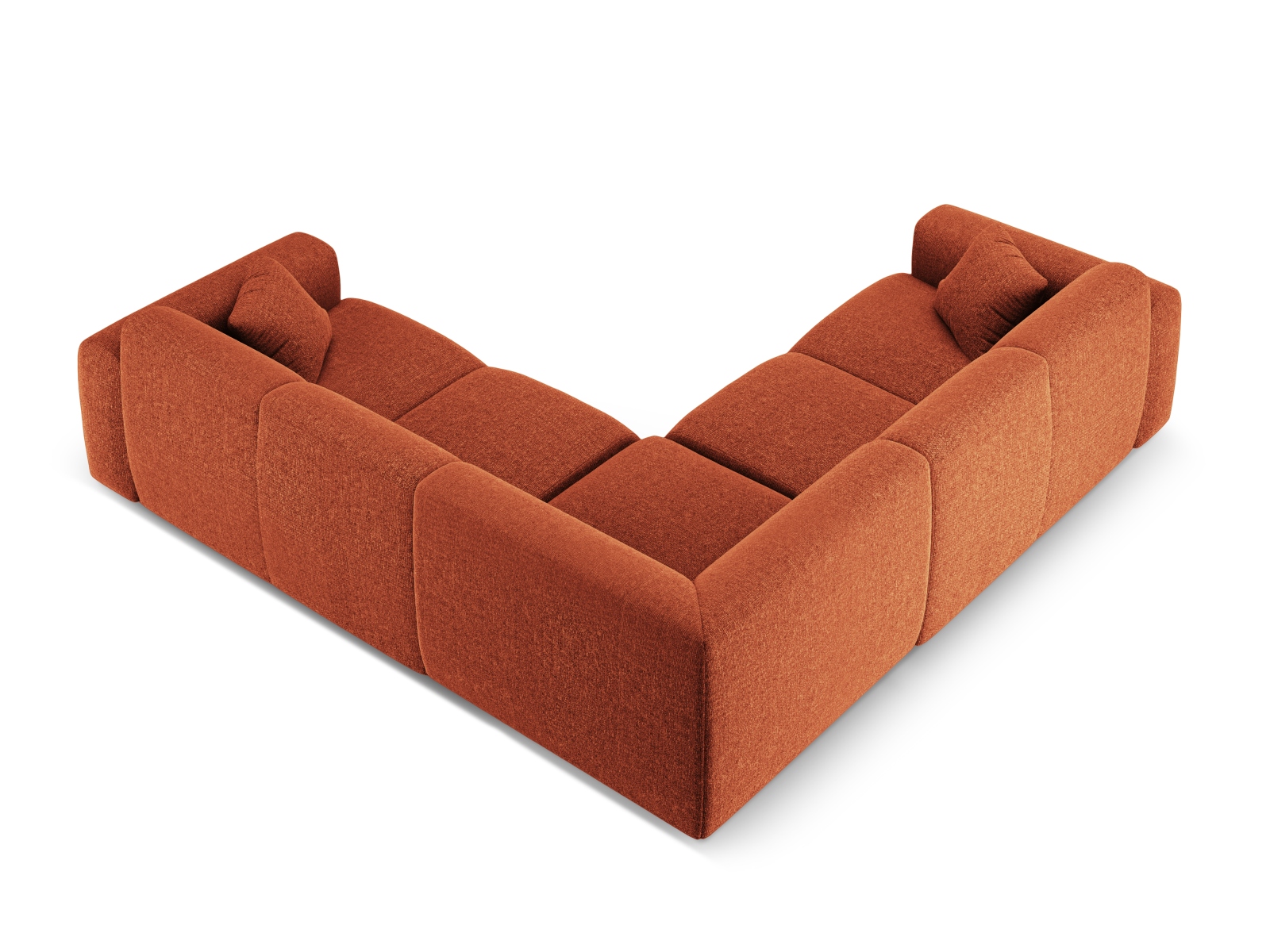 Cosmopolitan Design Symmetrisches Ecksofa Nolio 5-Sitzer Chenille Haga Terrakotta