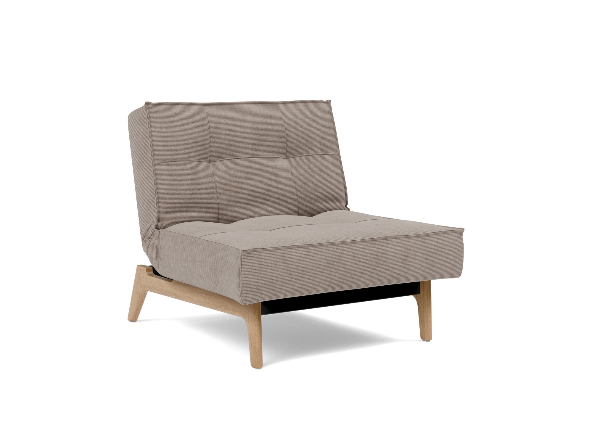 Sessel Splitback Kord Cordufine 318-Beige Beine Eiche